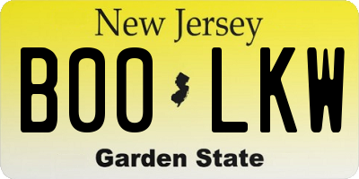 NJ license plate B00LKW