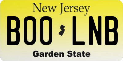 NJ license plate B00LNB