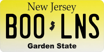 NJ license plate B00LNS