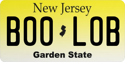 NJ license plate B00LOB