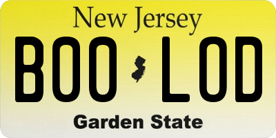 NJ license plate B00LOD