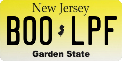 NJ license plate B00LPF