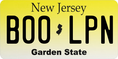 NJ license plate B00LPN
