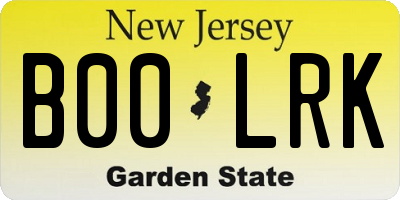 NJ license plate B00LRK