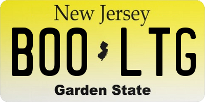 NJ license plate B00LTG