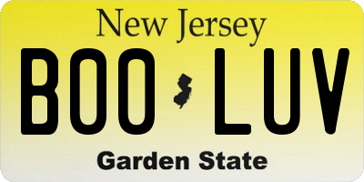 NJ license plate B00LUV