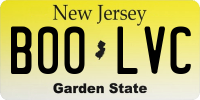NJ license plate B00LVC