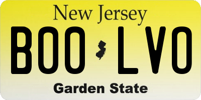 NJ license plate B00LVO