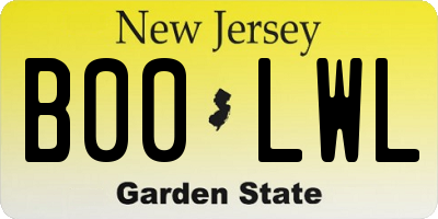 NJ license plate B00LWL