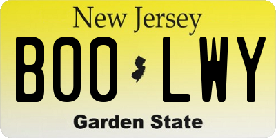 NJ license plate B00LWY