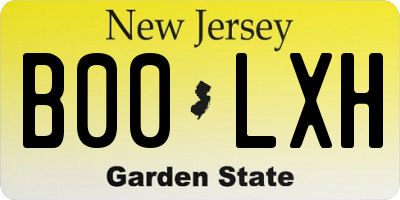 NJ license plate B00LXH