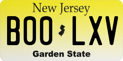 NJ license plate B00LXV