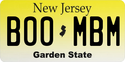 NJ license plate B00MBM