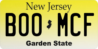 NJ license plate B00MCF