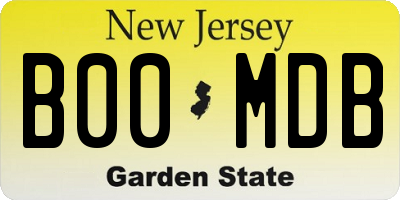 NJ license plate B00MDB