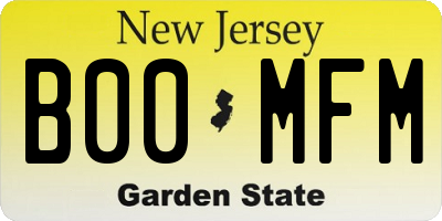 NJ license plate B00MFM