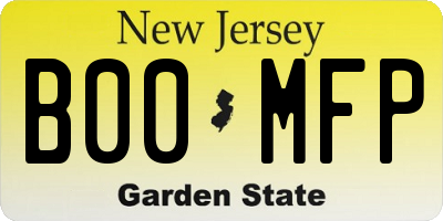 NJ license plate B00MFP