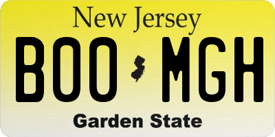 NJ license plate B00MGH