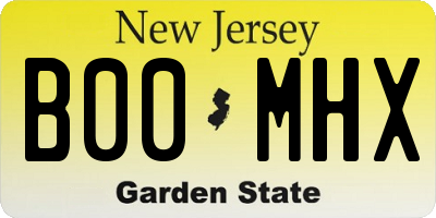 NJ license plate B00MHX