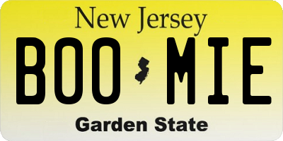NJ license plate B00MIE