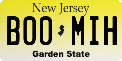 NJ license plate B00MIH
