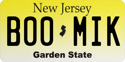 NJ license plate B00MIK