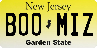 NJ license plate B00MIZ