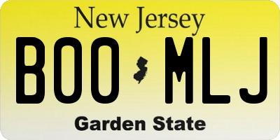 NJ license plate B00MLJ