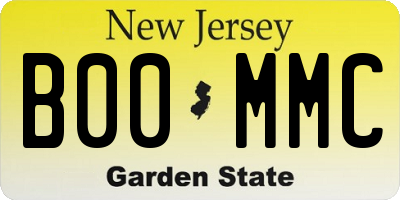 NJ license plate B00MMC