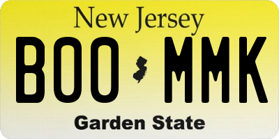 NJ license plate B00MMK