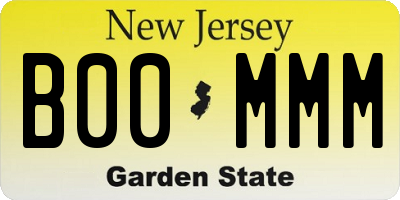NJ license plate B00MMM