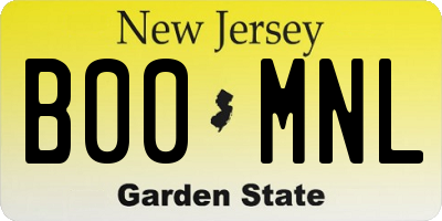 NJ license plate B00MNL