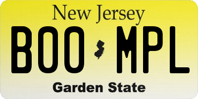 NJ license plate B00MPL