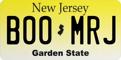NJ license plate B00MRJ