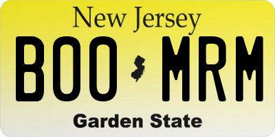 NJ license plate B00MRM