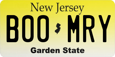 NJ license plate B00MRY