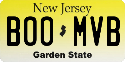 NJ license plate B00MVB