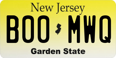 NJ license plate B00MWQ