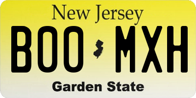 NJ license plate B00MXH