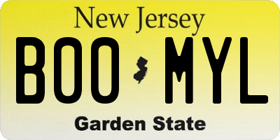 NJ license plate B00MYL