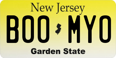 NJ license plate B00MYO