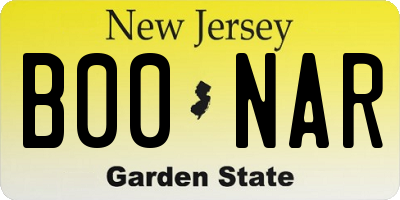 NJ license plate B00NAR