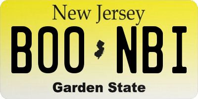NJ license plate B00NBI