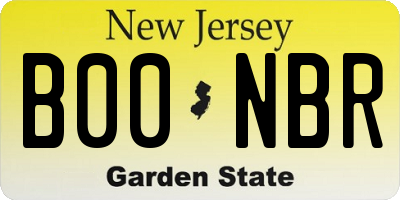 NJ license plate B00NBR