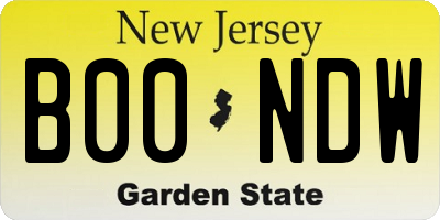 NJ license plate B00NDW