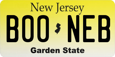 NJ license plate B00NEB