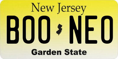 NJ license plate B00NEO