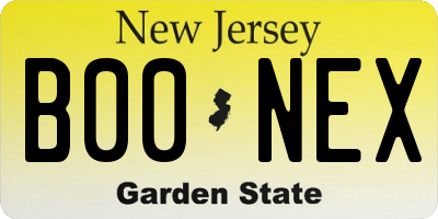 NJ license plate B00NEX