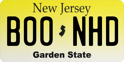 NJ license plate B00NHD