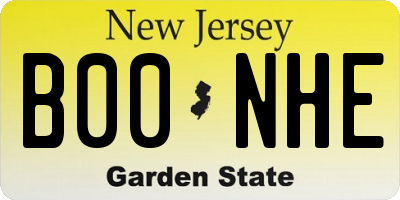 NJ license plate B00NHE
